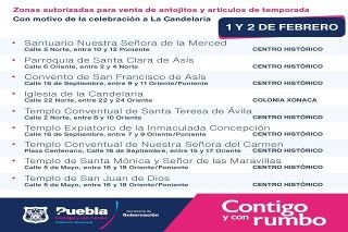 Por festejos a la Candelaria, gobernaci&oacute;n municipal autoriza venta de antojitos en inmediaciones de 9 templos de la ciudad
