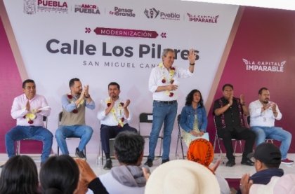 Inaugura Pepe Chedraui modernizaci&oacute;n de calle Los Pilares en San Miguel Canoa
