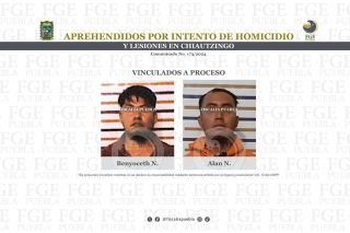 Aprehendidos por intento de homicidio y lesiones en Chiautzingo