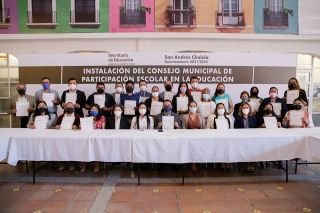 Rinde protesta el consejo municipal de participaci&oacute;n escolar en la educaci&oacute;n de San Andr&eacute;s Cholula