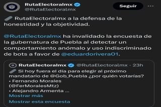 Comportamiento an&oacute;malo y uso de bots; el juego sucio de Eduardo Rivera para ganar encuestas electorales&nbsp;
