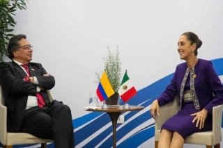 Claudia Sheinbaum recibi&oacute; en Palacio Nacional a Gustavo Petro, presidente de Colombia