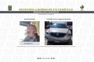 Detenido a bordo de un veh&iacute;culo robado con violencia