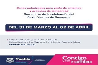 Por sexto viernes de cuaresma habr&aacute; venta de antojitos en el parque de Dolores