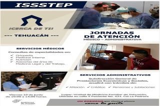 Realizar&aacute; ISSSTEP novena jornada de atenci&oacute;n  m&eacute;dico-administrativa