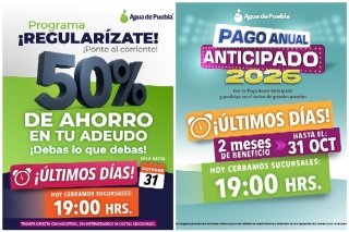 &iexcl;Extensi&oacute;n de horario y &uacute;ltima oportunidad en promociones en Agua de Puebla!