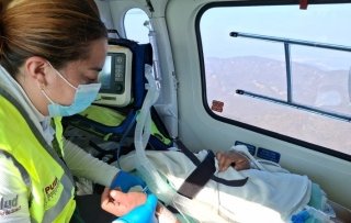 Ambulancia a&eacute;rea desde Chiautla de Tapia permite atenci&oacute;n oportuna a joven embarazada