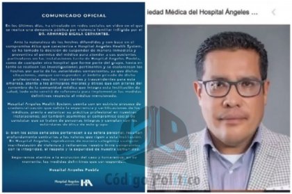 Hospital Angeles suspende a doctor acusado de intento de feminicidio