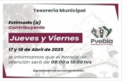 Informa Gobierno de la Ciudad horarios en cajas de Tesorer&iacute;a de los pr&oacute;ximos d&iacute;as
