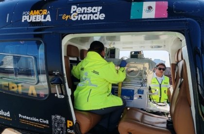 Con ambulancia a&eacute;rea desde Oaxaca, garantizan atenci&oacute;n especializada a reci&eacute;n nacido