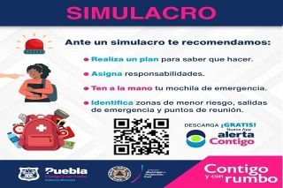 Ayuntamiento de Puebla se suma al primer simulacro estatal 2023&nbsp;