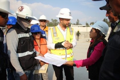 Supervisan David Aysa y Dulce Rivera construcci&oacute;n del Mercado San Ram&oacute;n