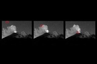 &iquest;Ovni o estrella fugaz? Captan extra&ntilde;a luz entrando al cr&aacute;ter del volc&aacute;n Popocat&eacute;petl