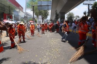 Particip&oacute; OOSL en el Desfile del 5 de Mayo con operativo especial de limpieza