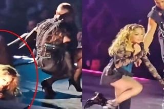 Bailar&iacute;n tira a Madonna en pleno concierto