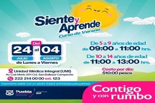SMDIF Puebla invita a curso de verano &ldquo;Siente y Aprende&rdquo; para padres e hijos