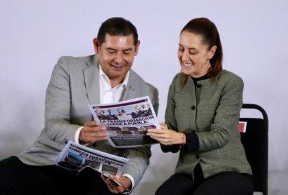 Claudia Sheinbaum y Alejandro Armenta refuerzan alianza con obras y apoyos sociales en Puebla