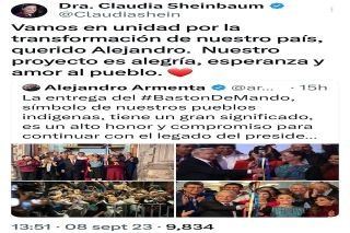 Llama Claudia Sheinbaum a Armenta a consolidar la 4T para este 2024&nbsp;