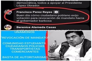 Poblanos piden revocaci&oacute;n de mandato para Barbosa Huerta