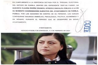 Claudia Rivera se disculpa p&uacute;blicamente por cometer violencia pol&iacute;tica de g&eacute;nero