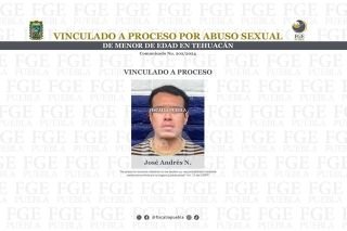 Vinculado a proceso por abuso sexual de menor de edad en Tehuac&aacute;n