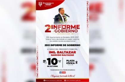 Baltazar Narciso presentar&aacute; su Segundo Informe de Gobierno el pr&oacute;ximo 10 de octubre en Xiutetelco