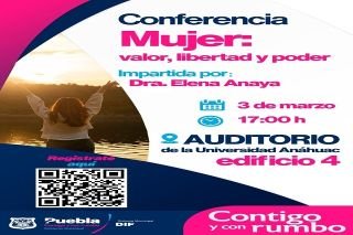 SMDIF Puebla invita a la conferencia "Mujer: Valor, Libertad y Poder"