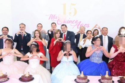 Alejandro Armenta y Ceci Arellano celebran los XV a&ntilde;os de j&oacute;venes de albergues de Puebla