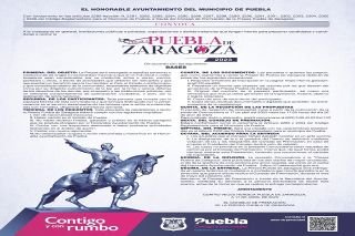 Gobierno de la ciudad entregar&aacute; &ldquo;Presea Puebla de Zaragoza&rdquo;