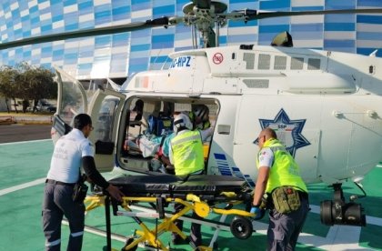 Paciente con quemaduras recibe traslado a&eacute;reo desde Chiautla de Tapia