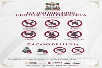 Estos son los objetos que no podr&aacute;s ingresar al Grito de Independencia, informa Gobierno de la Ciudad