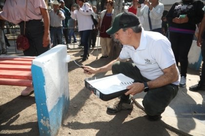 Pepe Chedraui y su gabinete realizaron faena integral en el parque principal de San Pablo Xochimehuacan