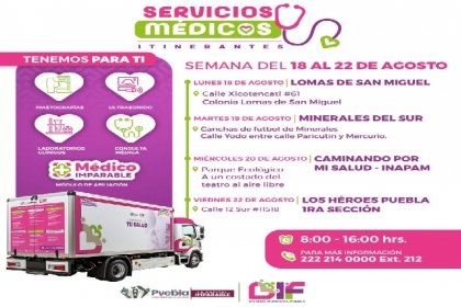 Programa "Servicios M&eacute;dicos Itinerantes&rdquo; del SMDIF visitar&aacute; el sur de la Ciudad