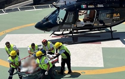 Con inmediatez, ambulancia a&eacute;rea logra atenci&oacute;n especializada a paciente desde Zacapoaxtla
