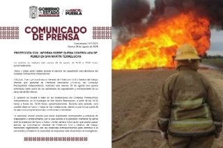 Protecci&oacute;n Civil imforma sobre quema controlada de Pemex en San Mart&iacute;n Texmelucan
