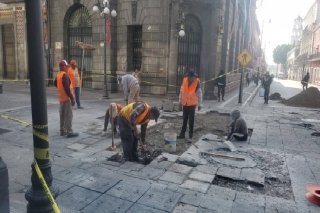 Cierres viales en el Centro Hist&oacute;rico de Puebla por trabajos de rehabilitaci&oacute;n